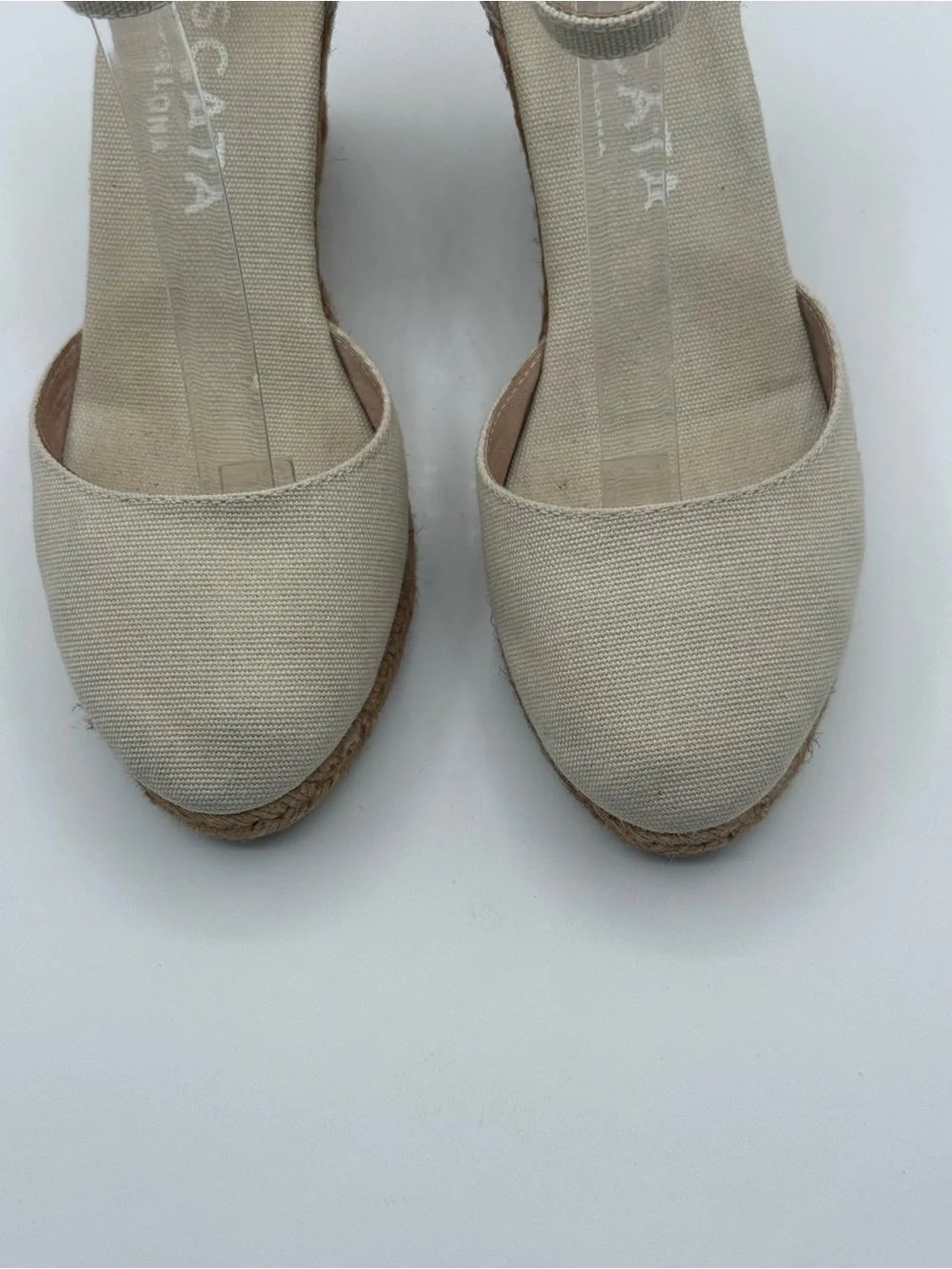 Viscata Barcelona Estartit Canvas Espadrille Wedges Beige Ankle Strap Jute Heel - Picture 14 of 16